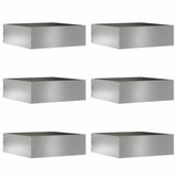 Lawn Edging 6 pcs Silver 40 x 40 x 13 cm Galvanised Steel 874713