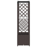 Raised Bed with Trellis and Roof Brown 164 x 40 x 142 cm PP 42032507