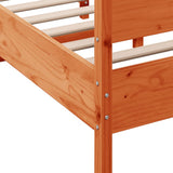 Bed Frame without Mattress Wax Brown 150x200 cm King Size Solid Wood Pine 3216380