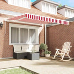 Retractable Awning Manual Red and white 350 x 250 cm Fabric 3330267