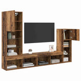 TV Wall Units Wall-mounted 4 pcs Old Wood Engineered Wood 3402944