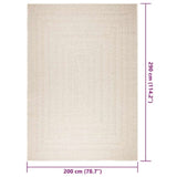Rug ZIZUR Cream 200x290 cm Jute Look Indoor and Outdoor 4010368