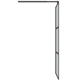 Walk-in Shower Wall 80x195cm Dark ESG Glass Black 151889