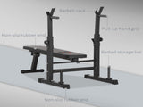 Adjustable Weight Bench, Foldable Bench, with Barbell Rack, Black T3398P349219