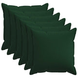 Cushion Cover 6 pcs HOUTEN Dark Green 80 x 80 cm Faux Linen 921554