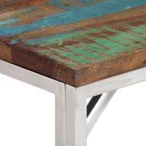Console Table Silver Stainless Steel and Solid Wood Reclaimed 350000
