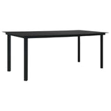Dining Set Black Poly rattan, powder-coated steel, glass 3060253
