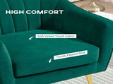 Velvet-Feel Shell Back Accent Chair - Green T3398P328128