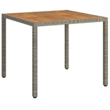 Garden Table Grey 90 x 90 x 75 cm Poly Rattan 362538