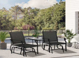 Gliding Jack and Jill Seat, with Glass-Top Table - Black T3398P323946