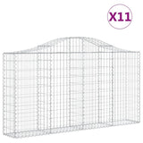 Arched Gabion Baskets 11 pcs 200x30x100/120 cm Galvanised Iron 3145439