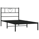 Metal Bed Frame without Mattress with Headboard Black 90x200cm 355456