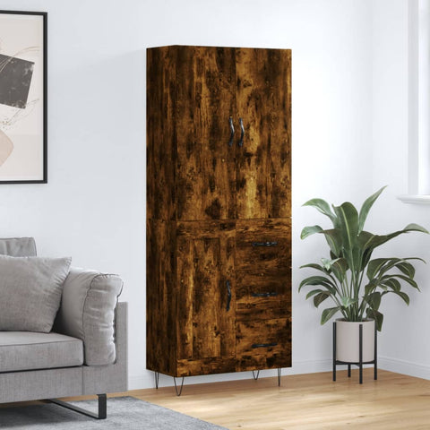 Highboard Smoked Oak 69.5x34x180 cm Engineered Wood 3198110