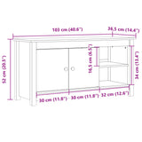 TV Cabinet Black 103x36.5x52 cm Solid Wood Pine 814593