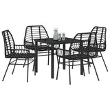 Garden Dining Set 5 pcs Black Poly Rattan 3380842