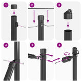 Fence Post Other 26 pcs Grey 3.2 x 3.2 x 80 cm Steel 3350127