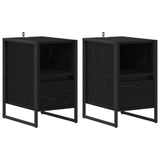 Bedside Table 2 pcs Black Oak 39.5 x 30 x 50 cm Engineered Wood 886655