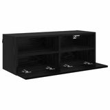 TV Wall Cabinets Wall-mounted 2 pcs Black Oak 80 x 30 x 30 cm 882933