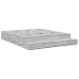 Storage Bed Frame with Drawer Grey sonoma 236.5 x 200 x 31.5 cm 3335626