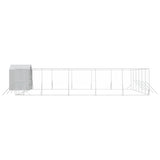 Outdoor Dog Kennel with Roof Silver 12x12x2.5 m Galvanised Steel 3190482