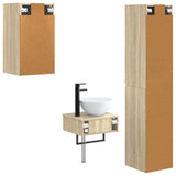 Bathroom Furniture Set 3 pcs Sonoma Oak 33 x 34.5 x 160 cm 3406045