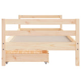 Kids Bed Frame with Drawers 90x190 cm Solid Wood Pine 834447