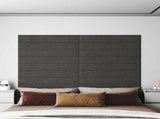 Wall Headboard 12 pcs Dark Grey 90 x 15 cm Fabric 42020538