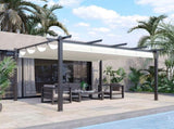 4 x 3 Aluminium Pergola with Retractable Roof, Garden Gazebo Canopy Shelter for Outdoor, Patio, T3398P323862