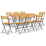 9 Piece Folding Outdoor Dining Set Solid Acacia Wood 3058158