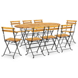 9 Piece Folding Outdoor Dining Set Solid Acacia Wood 3058158