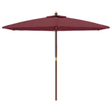 Garden Parasol with Wooden Pole Bordeaux Red 299x240 cm 363171