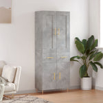 Highboard Concrete Grey 69.5x34x180 cm Engineered Wood 3199869