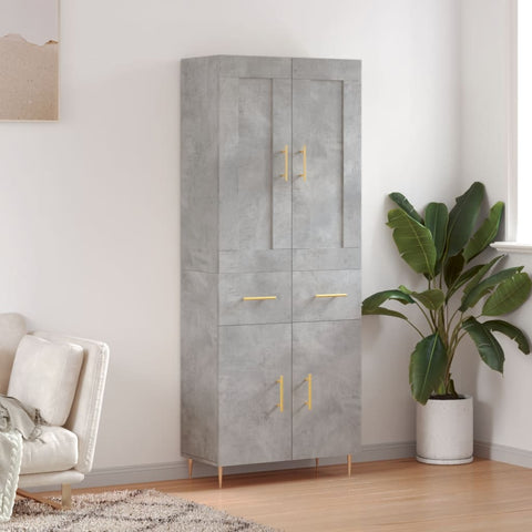 Highboard Concrete Grey 69.5x34x180 cm Engineered Wood 3199869