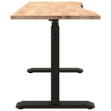 Desk with Storage Black and Natural 140 x 60 cm Solid Oak Wood 3426552