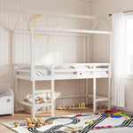 ZNTS Loft Bed with Ladder and Roof without Mattress White 90x200 cm 3282151