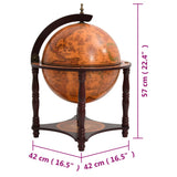 Globe Bar Wine Stand Brown Solid Wood Eucalyptus 343473