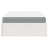Bed with Mattress White 120x190 cm Small Double Solid Wood Pine 3281953