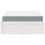 Bed with Mattress White 140x190 cm Solid Wood Pine 3281947