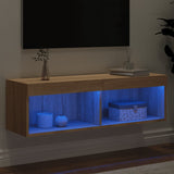 TV Cabinet with LED Lights Sonoma Oak 100x30x30 cm 837159
