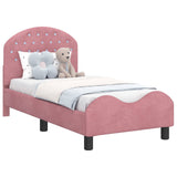 Toddler Bed Frame with Headboard Pink 70 x 140 cm Velvet 42011102