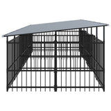 Outdoor Dog Kennel with Roof Steel 11.26 m 3124669