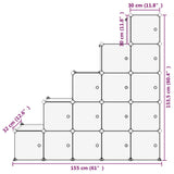 Storage Cube Organiser with 15 Cubes and Doors Transparent PP 340553