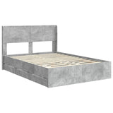 Bed Frame with Storage and Headboard Concrete Grey 160 x 200 cm 3414290