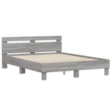 Bed Frame without Mattress Grey Sonoma 150x200 cm King Size 3207418