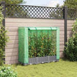 ZNTS Raised Bed with Greenhouse Cover Rattan Look 120x40x123 cm 4015853