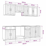 8 Piece Kitchen Cabinet Set "Kalmar" White Engineered Wood 3314831