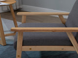 Minimalistic Wooden Frame Accent Chair, with Padded Seat T3398P343020