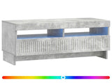 LED TV Cabinet Concrete Grey Engineered Wood 896118