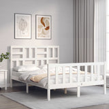 Bed Frame without Mattress White Small Double Solid Wood Pine 3193047