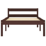 Bed Frame without Mattress Dark Brown Solid Pine Wood 100x200 cm 283203